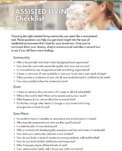 Assisted Living Checklist